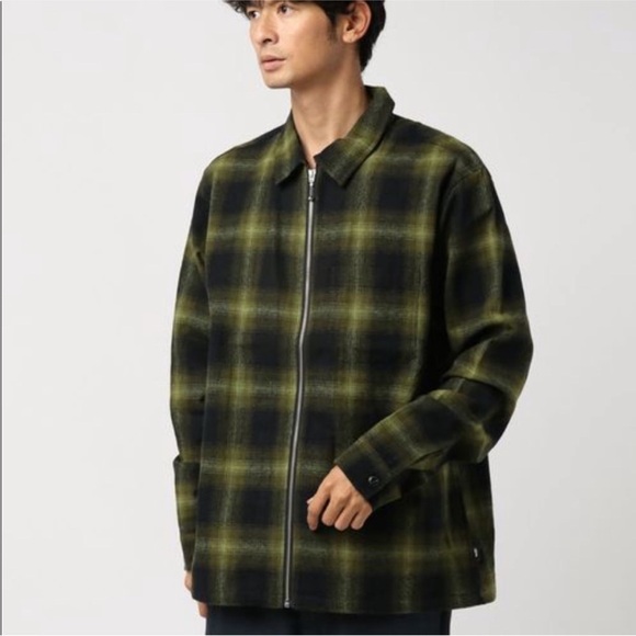 STUSSY SOLD OUT Black and Olive Green Plaid Shirt Jacket | Size S | Cotton | - Picture 17 of 17